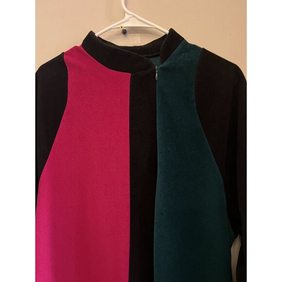 Vtg Women’s Large 70s Vanity Fair Mod Caftan Velour Fleece Zip Robe House Coat - Picture 2 of 7